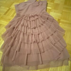 BCBGMaxAzria One-Shoulder Dress in Dusty Pink